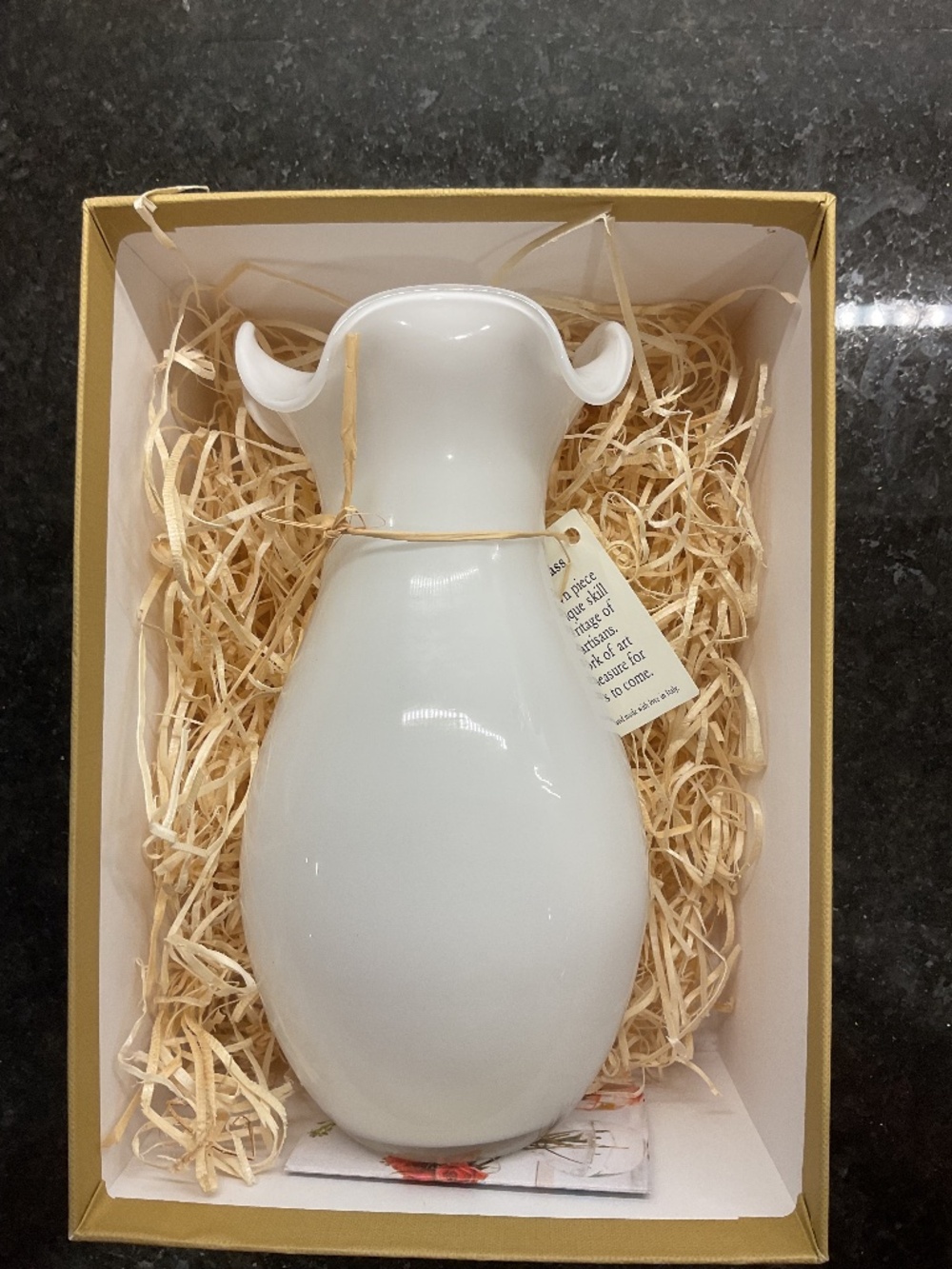 Hibiscus Glass White Small Fluted Vase